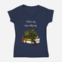 A Book A Day Keeps Reality Away-Womens-V-Neck-Tee-Mattania