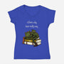 A Book A Day Keeps Reality Away-Womens-V-Neck-Tee-Mattania