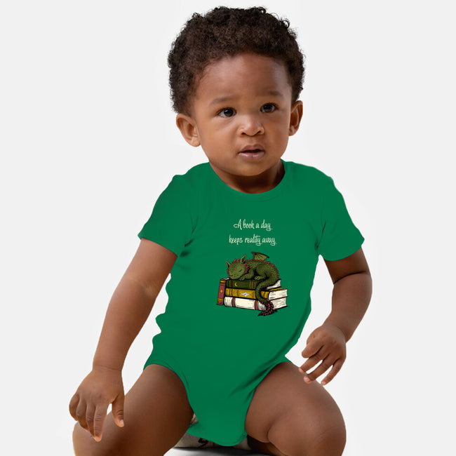 A Book A Day Keeps Reality Away-Baby-Basic-Onesie-Mattania