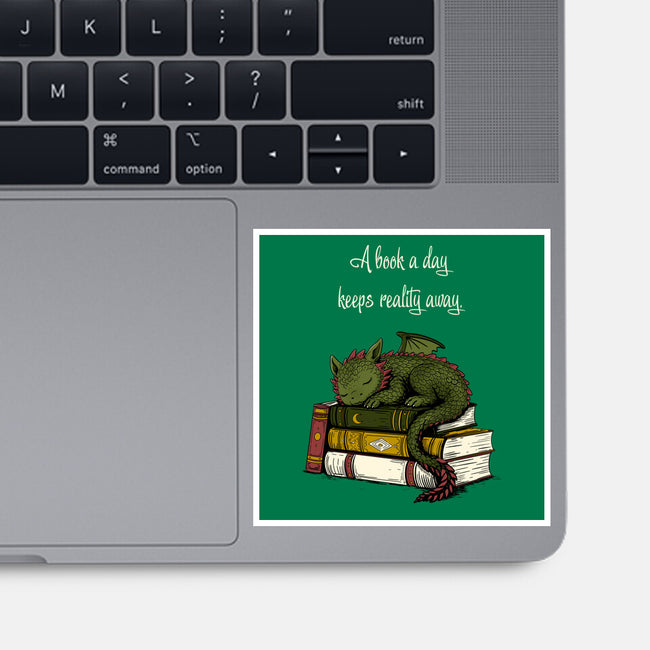 A Book A Day Keeps Reality Away-None-Glossy-Sticker-Mattania