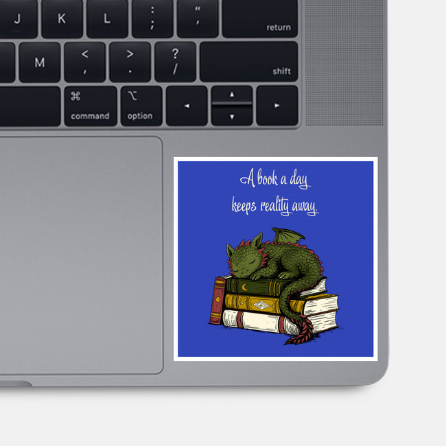 A Book A Day Keeps Reality Away-None-Glossy-Sticker-Mattania
