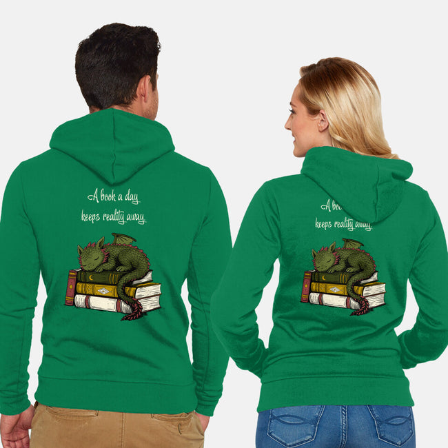 A Book A Day Keeps Reality Away-Unisex-Zip-Up-Sweatshirt-Mattania