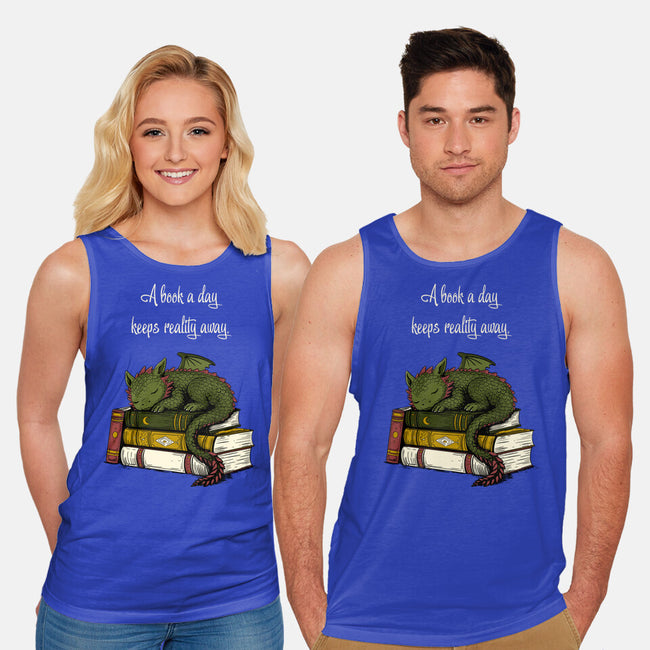 A Book A Day Keeps Reality Away-Unisex-Basic-Tank-Mattania