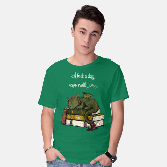 A Book A Day Keeps Reality Away-Mens-Basic-Tee-Mattania