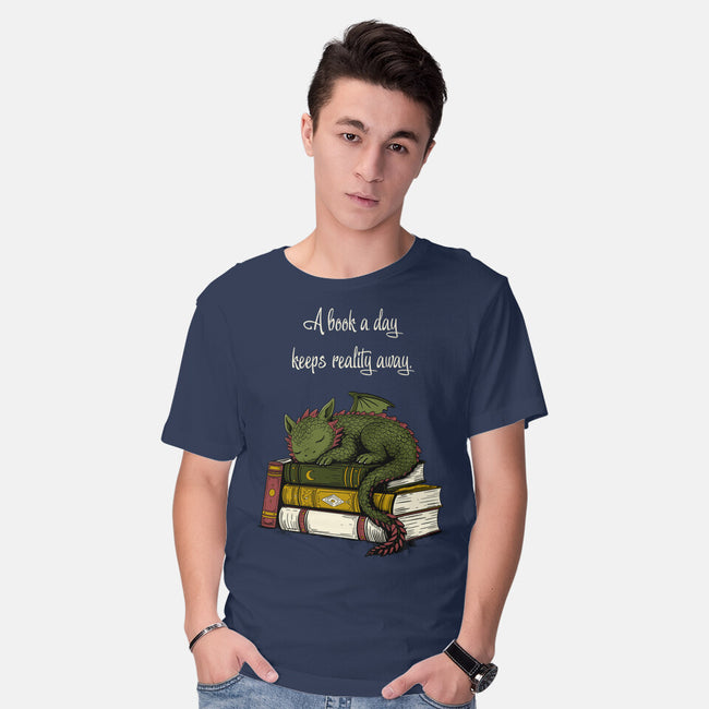 A Book A Day Keeps Reality Away-Mens-Basic-Tee-Mattania