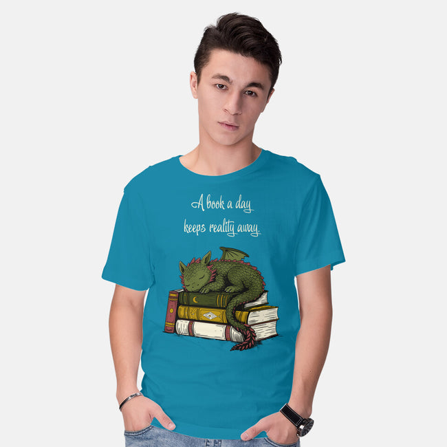 A Book A Day Keeps Reality Away-Mens-Basic-Tee-Mattania