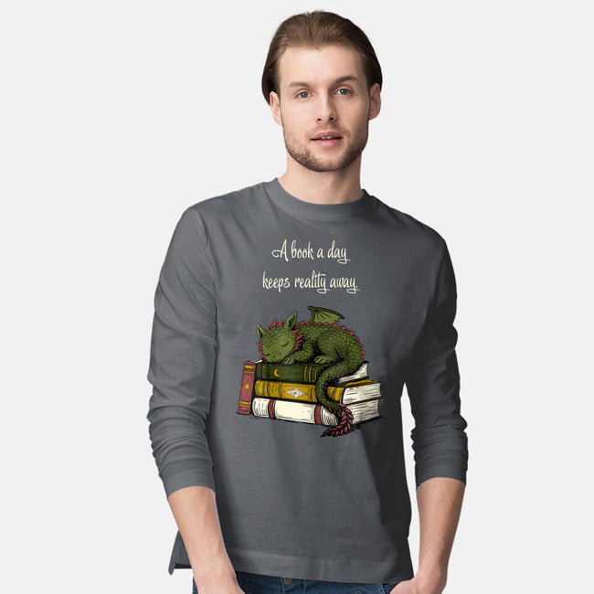 A Book A Day Keeps Reality Away-Mens-Long Sleeved-Tee-Mattania