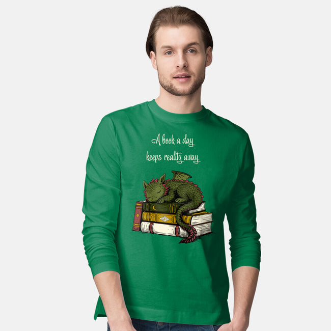 A Book A Day Keeps Reality Away-Mens-Long Sleeved-Tee-Mattania