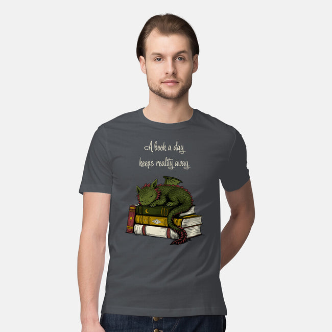 A Book A Day Keeps Reality Away-Mens-Premium-Tee-Mattania