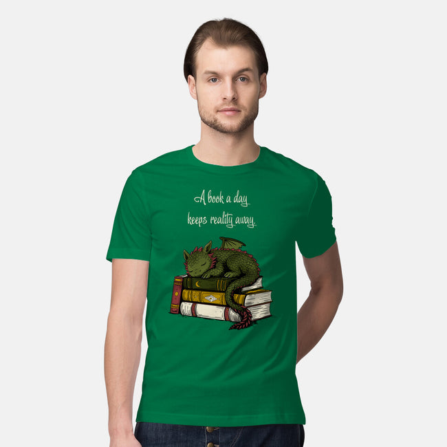 A Book A Day Keeps Reality Away-Mens-Premium-Tee-Mattania