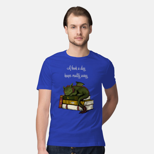 A Book A Day Keeps Reality Away-Mens-Premium-Tee-Mattania