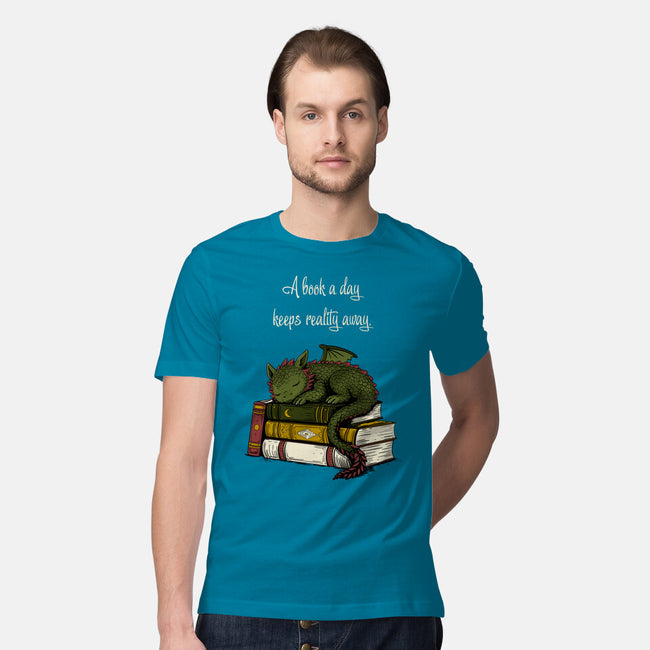 A Book A Day Keeps Reality Away-Mens-Premium-Tee-Mattania
