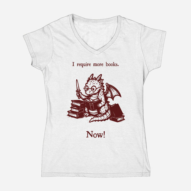 I Requiem More Books-Womens-V-Neck-Tee-Mattania