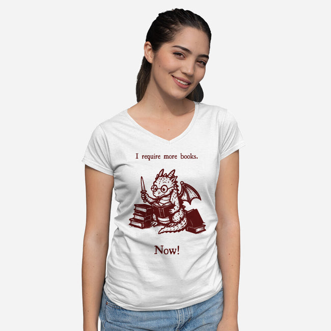 I Requiem More Books-Womens-V-Neck-Tee-Mattania