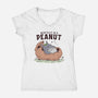 Mentally In A Peanut-Womens-V-Neck-Tee-GODZILLARGE