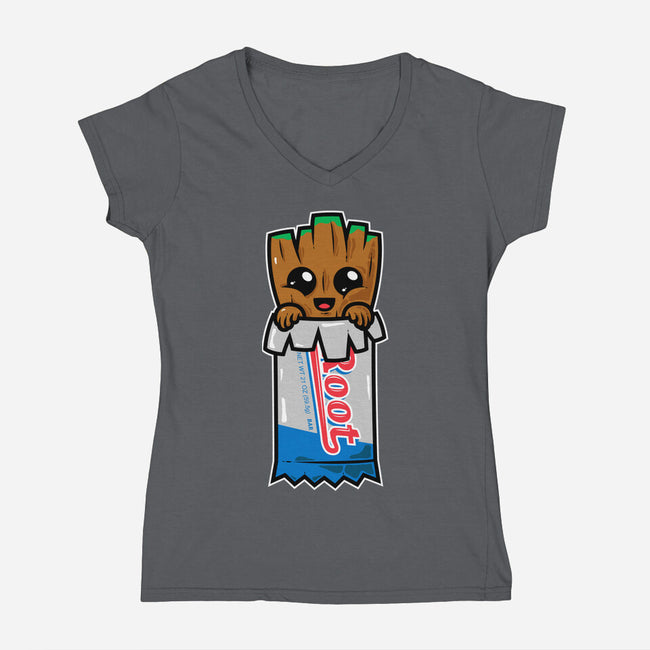 Baby Root-Womens-V-Neck-Tee-krisren28
