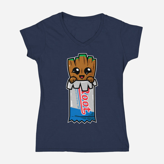 Baby Root-Womens-V-Neck-Tee-krisren28