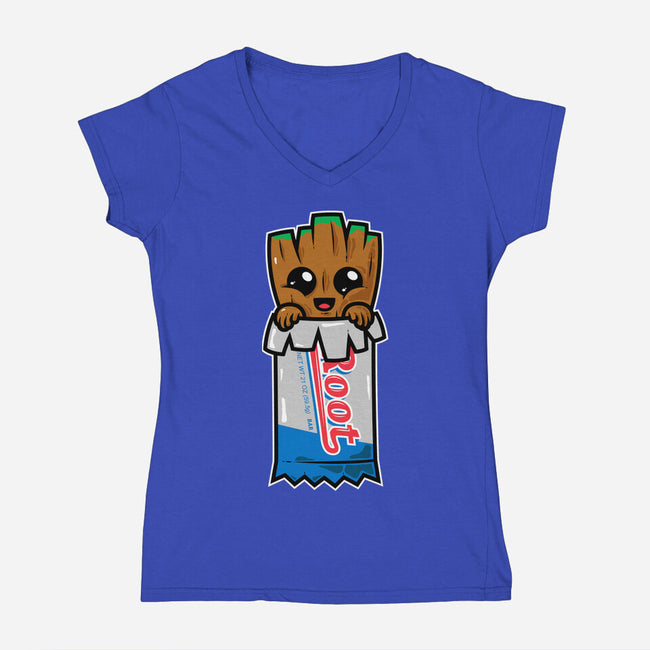 Baby Root-Womens-V-Neck-Tee-krisren28
