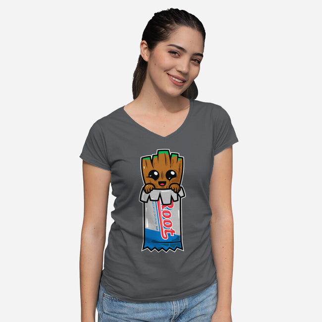 Baby Root-Womens-V-Neck-Tee-krisren28