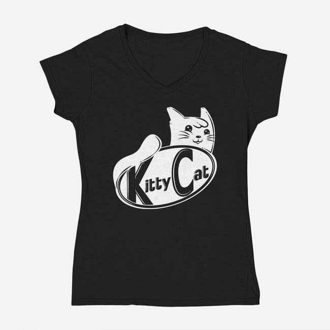 Kitty Cat-Womens-V-Neck-Tee-krisren28