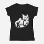 Kitty Cat-Womens-V-Neck-Tee-krisren28