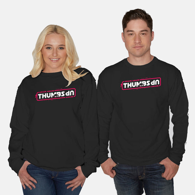 Thumbs Up Stars-Unisex-Crew Neck-Sweatshirt-rocketman_art