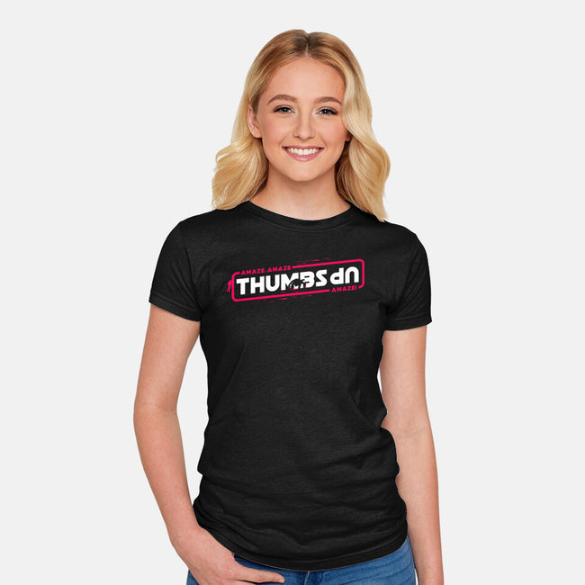 Thumbs Up Stars-Womens-Fitted-Tee-rocketman_art