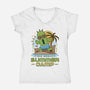 Cactuar Summer Camp Vintage-Womens-V-Neck-Tee-LAGELANTEE
