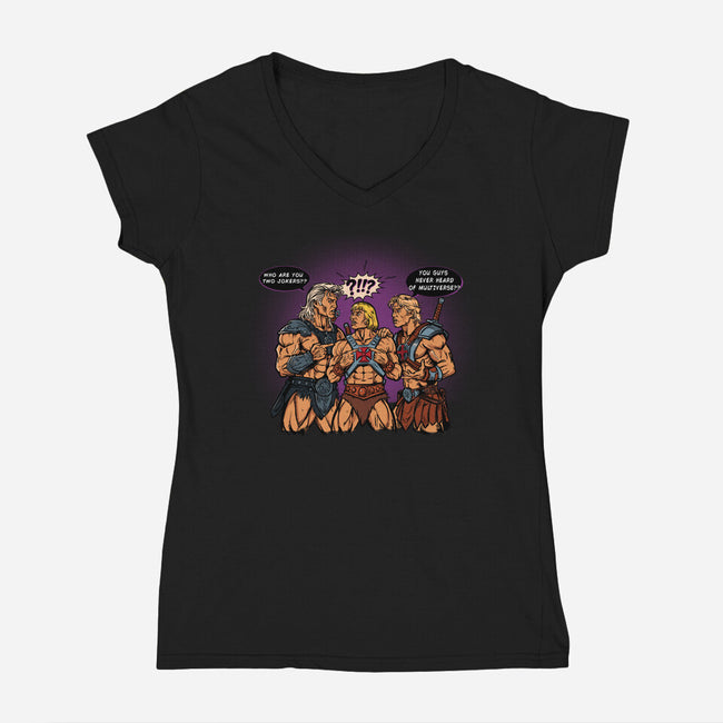 Identity Crisis-Womens-V-Neck-Tee-AndreusD