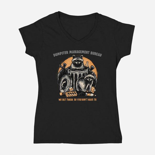Dumpster Management Bureau-Womens-V-Neck-Tee-glitchygorilla