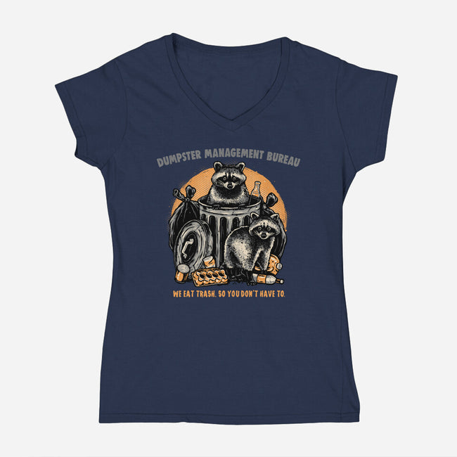 Dumpster Management Bureau-Womens-V-Neck-Tee-glitchygorilla