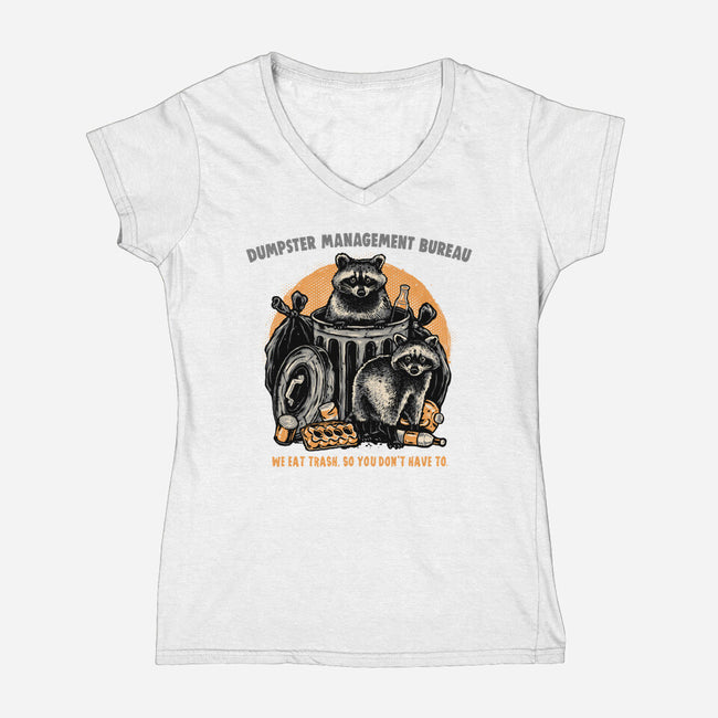 Dumpster Management Bureau-Womens-V-Neck-Tee-glitchygorilla