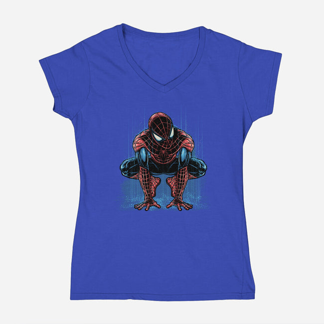 Neighborhood Rain-Womens-V-Neck-Tee-glitchygorilla