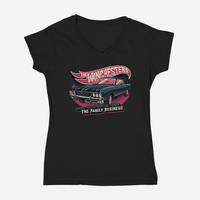Ghost Hunting Mobile-Womens-V-Neck-Tee-glitchygorilla