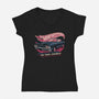 Ghost Hunting Mobile-Womens-V-Neck-Tee-glitchygorilla