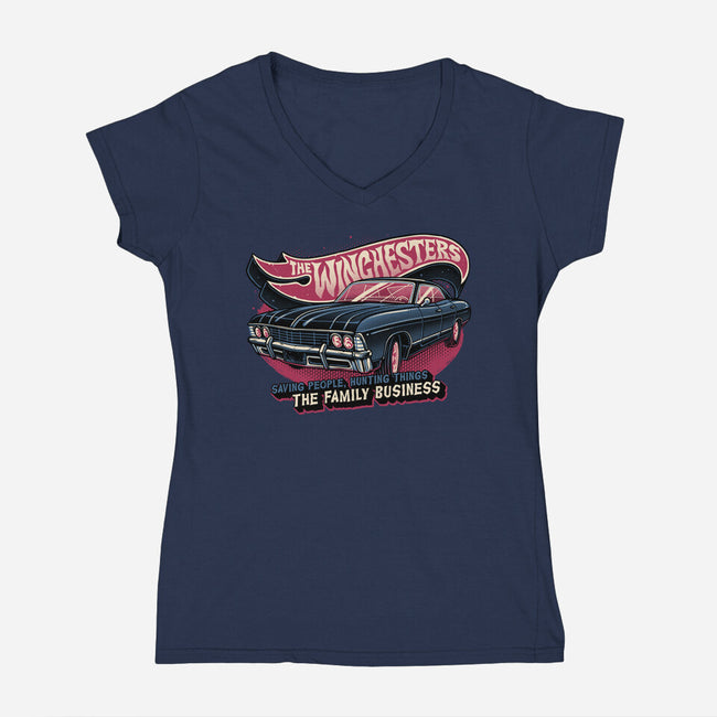 Ghost Hunting Mobile-Womens-V-Neck-Tee-glitchygorilla