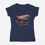 Ghost Hunting Mobile-Womens-V-Neck-Tee-glitchygorilla