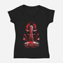 Horror King-Womens-V-Neck-Tee-zascanauta