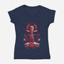 Horror King-Womens-V-Neck-Tee-zascanauta