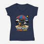 Come To The Shade Side-Womens-V-Neck-Tee-Popnotic