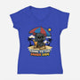 Come To The Shade Side-Womens-V-Neck-Tee-Popnotic