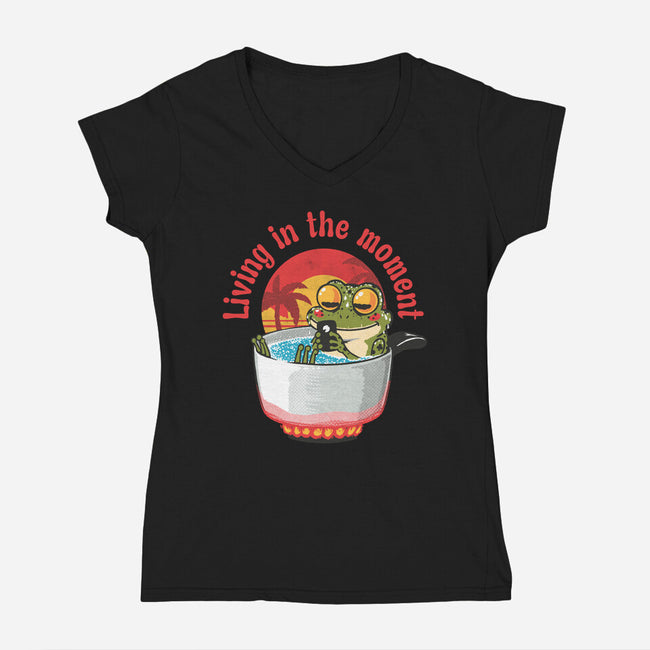 Living In The Moment-Womens-V-Neck-Tee-Tronyx79