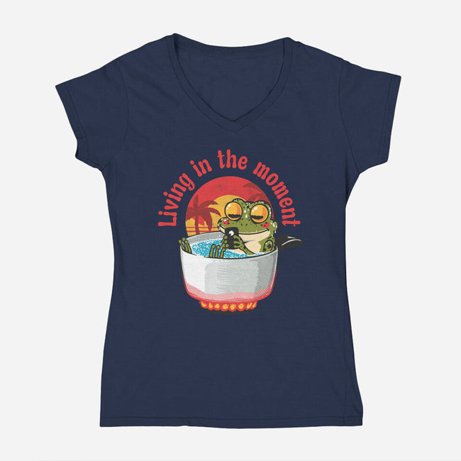 Living In The Moment-Womens-V-Neck-Tee-Tronyx79