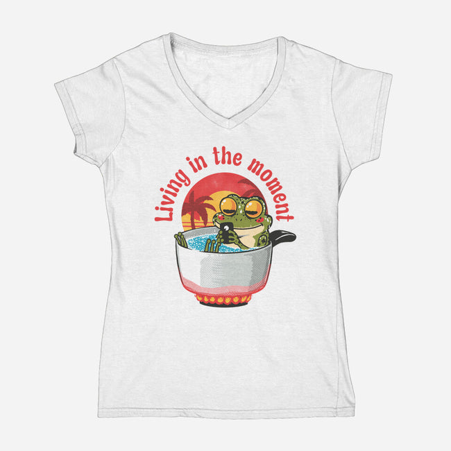 Living In The Moment-Womens-V-Neck-Tee-Tronyx79