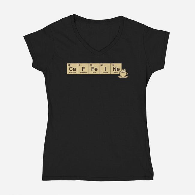Caffeine Science Periodic Table-Womens-V-Neck-Tee-tobefonseca