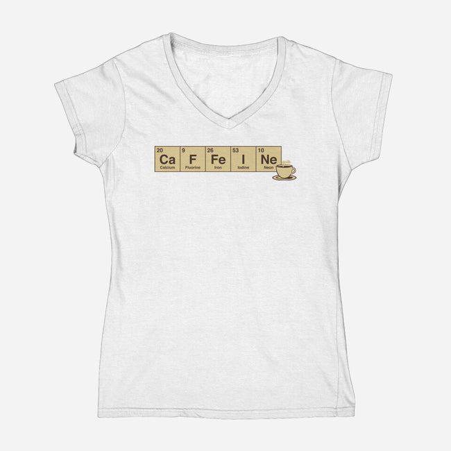 Caffeine Science Periodic Table-Womens-V-Neck-Tee-tobefonseca