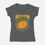 Pizza Atom Science-Womens-V-Neck-Tee-tobefonseca