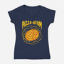 Pizza Atom Science-Womens-V-Neck-Tee-tobefonseca