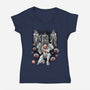 Galactic Bounty Sumi-E-Womens-V-Neck-Tee-Astrobot Invention