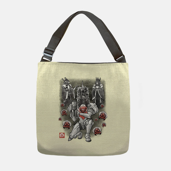 Galactic Bounty Sumi-E-None-Adjustable Tote-Bag-Astrobot Invention